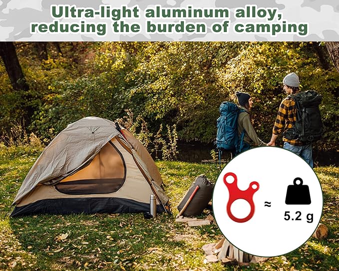 DS. DISTINCTIVE STYLE Aluminum Guyline Tensioner 20 Pieces Rope Tensioner for Outdoor Tent Camping Accessories