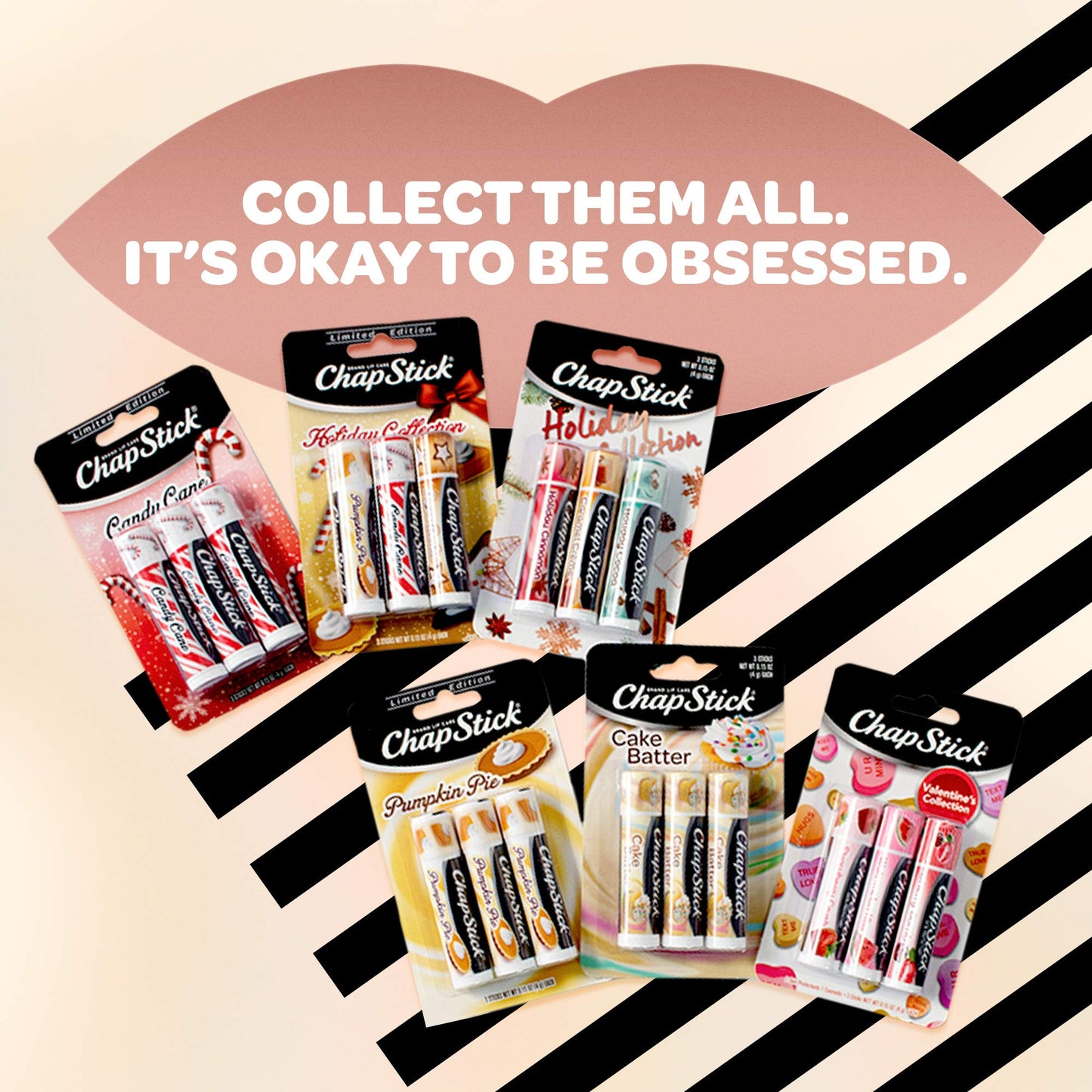 ChapStick Lip Moisturizer, Cake Batter 3-Packs (12 Sets/36 Tubes) – Bulk Lip Balm, Irresistible & Sweet, 0.15 Oz Ea