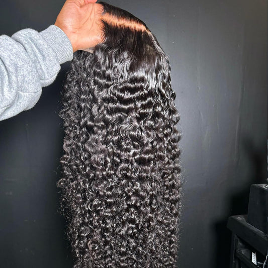 BEEOS 13x6 SKINLKE HD Lace Front Wig, Curly Pre-Plucked Bleached All Knots Invisible HD Lace Melt into Any Skin Tone True 180% Density 18 Inch Human Hair Wig