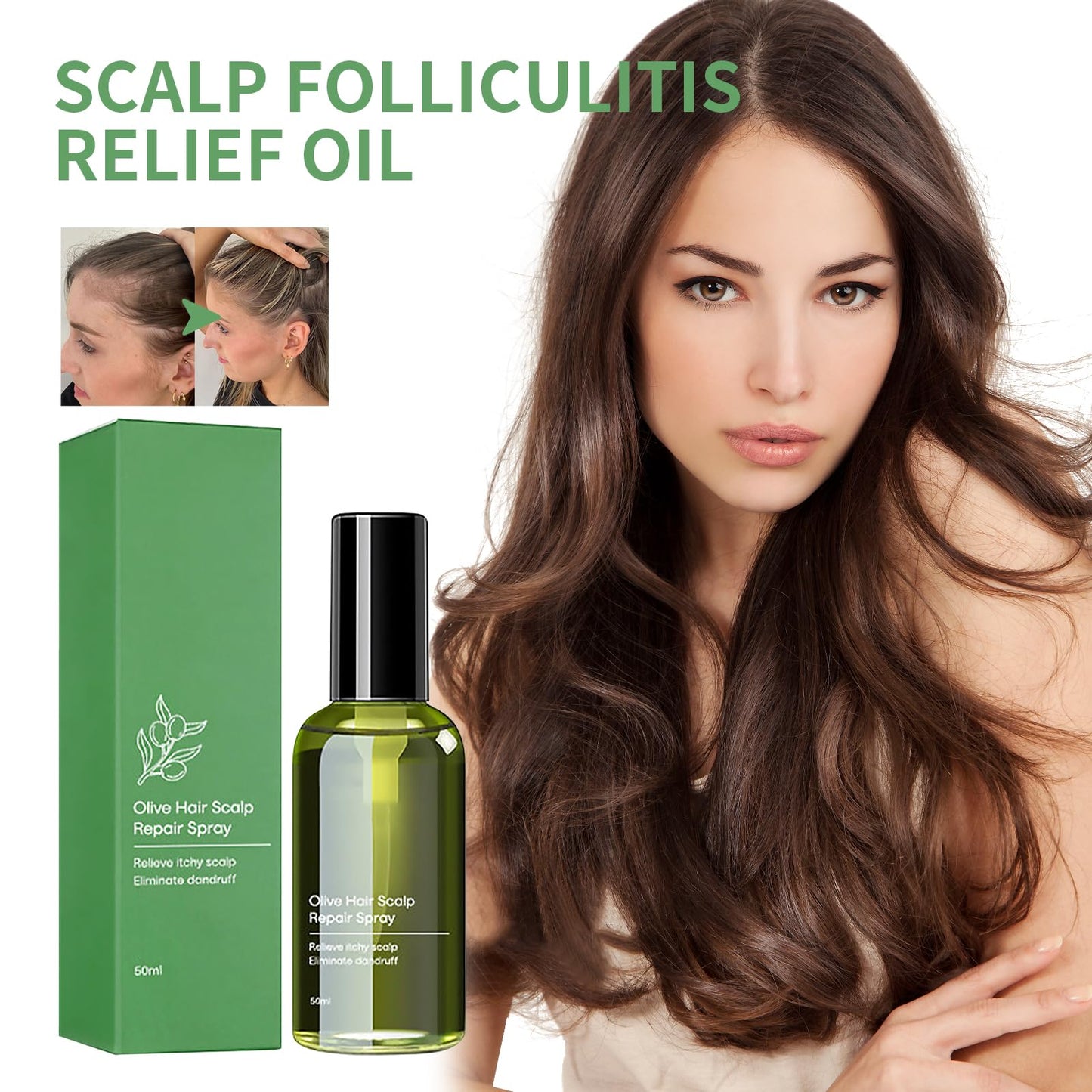 Castor Oil Hair Growth Spray, Enriched with Bio Oil, Olive Oil, and Tea Tree Oil, Promotes Hair Growth and Nourishes Hair (3PCS)