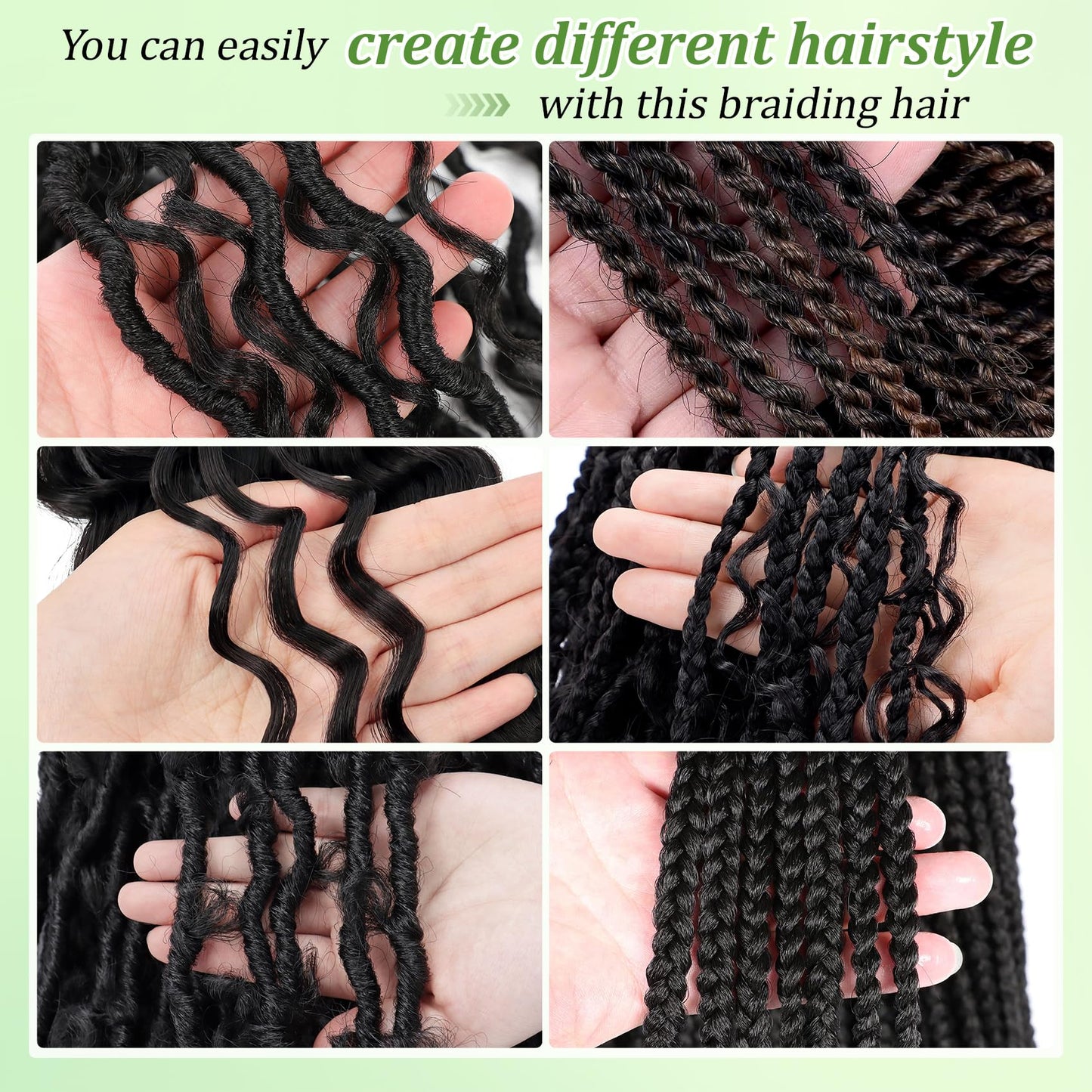 EERYA Long Curly Braiding Hair 18 Inch 2 Packs Red Ocean Wave for Black Women Deep Wave Braiding Hair for Boho Braids (18 inch, Red)