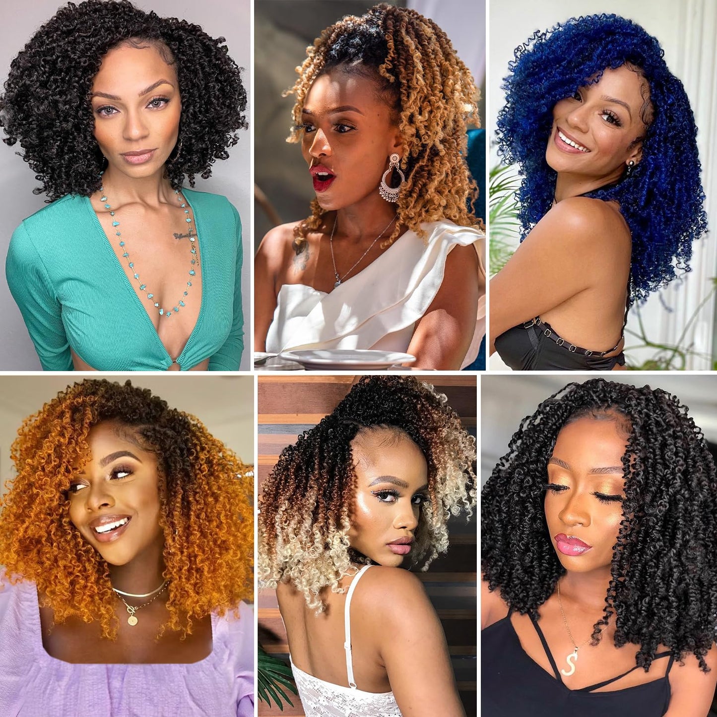 COOKOO 8 Packs 12 Inch Pre-twisted Synthetic Crochet Braiding Hair Ombre Burgundy Short Micro Passion Twists Braiding Hair Pre Looped Yanky Twist Crochet Hair Curly Ends for Women 1B/Bug