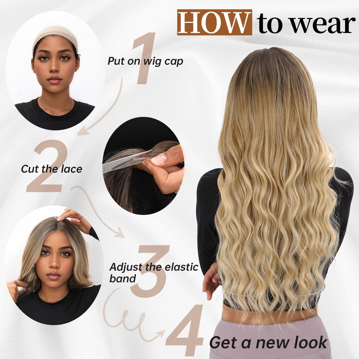 AISI HAIR Wig for Women, Long Red Wavy Lace Hairline Middle Part Synthetic Heat Resistant Wig for Daily Party-26 Inch