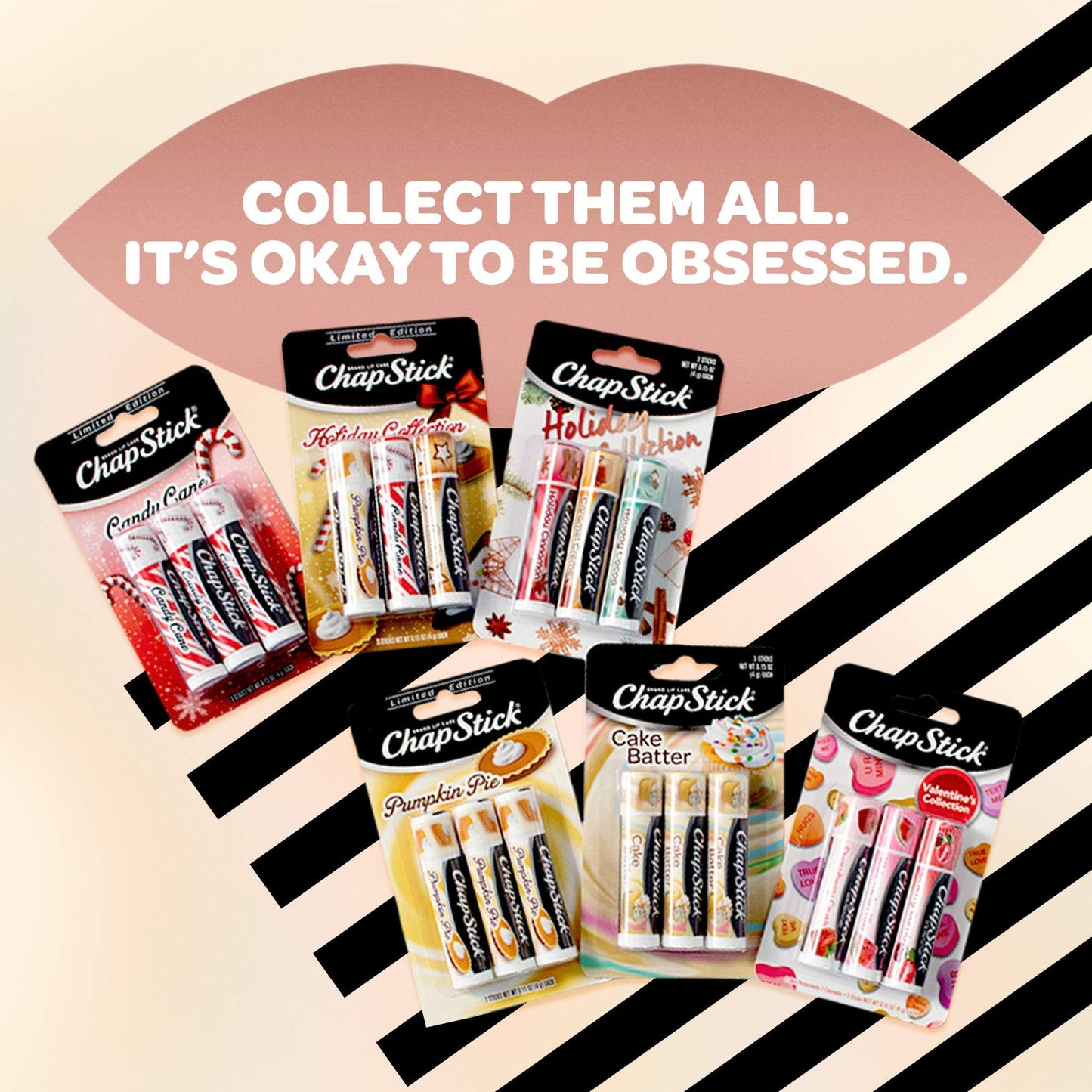 ChapStick Lip Moisturizer, Cake Batter 3-Packs (12 Sets/36 Tubes) – Bulk Lip Balm, Irresistible & Sweet, 0.15 Oz Ea