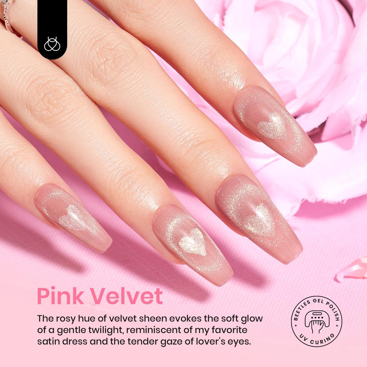 Beetles Cat Eye Gel Nail Polish, 6 Colors Nude Pink Silver Cat Eye Holographic Glitter Gel Polish Set with Magnet Soak Off UV Shimmer Summer Velvet Gel French Nail Art Design Manicure Gifts for Women