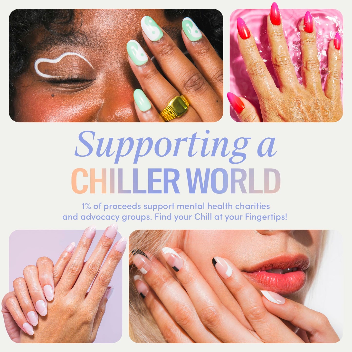 Chillhouse - Chill Tips, Press on Nails Kit - Way Harsh Tai (Oval) - 24 Nail Shapes & Sizes - Up to 3 Weeks of Wear - Customizable Fit - Reusable - Latina Founded & Women Owned - Beauty & Self Care