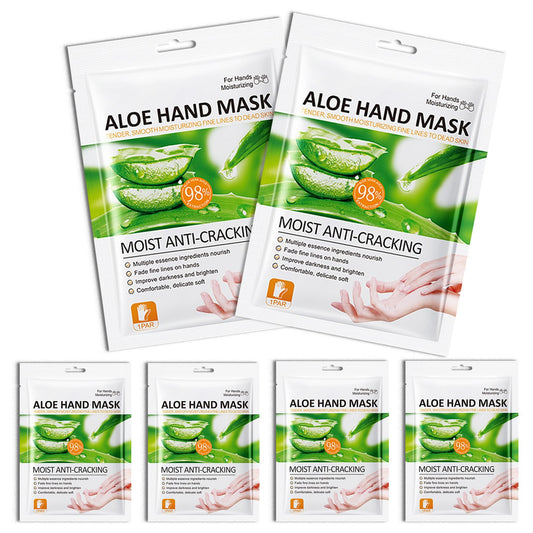 DWDiWen Hand Masks, 6 Pairs Hydrating Exfoliating Hand Peeling Mask, Smooth Hand Masks Moisturizing Gloves Overnight for Dry, Rough, Cracked Hands, Hand Skin Moisturizer Glove for Women Men（N