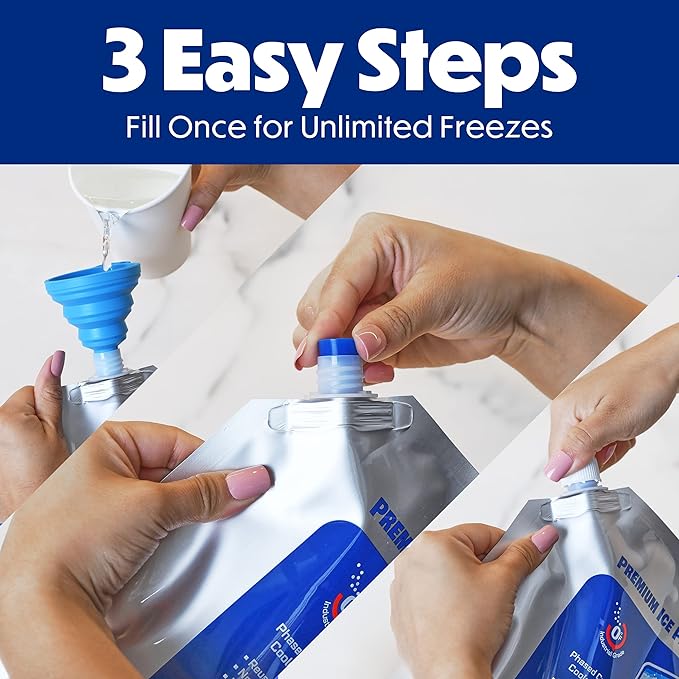 Cooler Shock Reusable Ice Packs for Cooler - Long Lasting Cold Freezer Packs for Coolers and Lunch Boxes - Cooler Ice Packs for Camping Gear, Fishing, Road Trips, Beach Must Haves