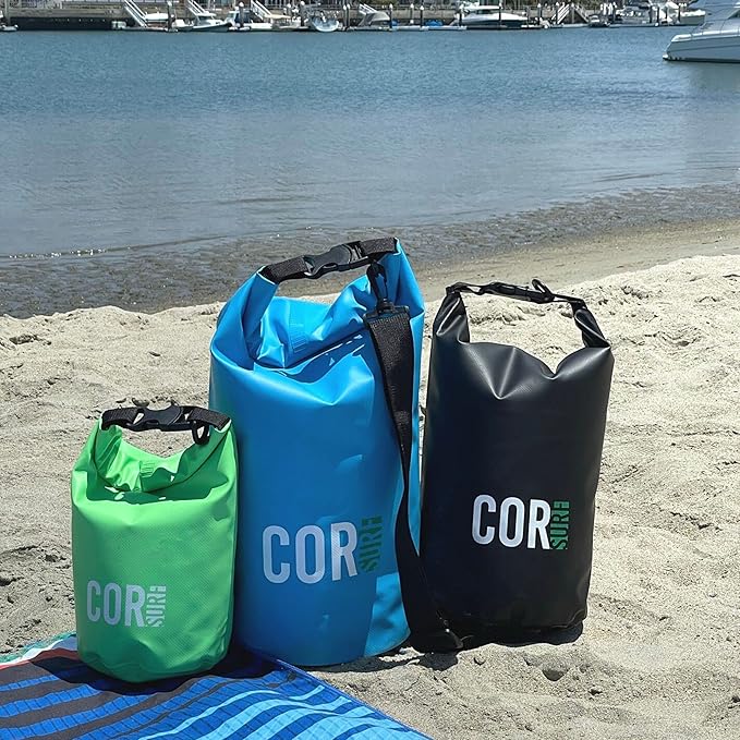 COR Surf Floating Waterproof Dry Bag 3L | 5L |10L | 15L Roll Top Sack Keeps Gear Dry for Kayaking, Rafting, Boating, Swimming, Camping, Hiking, Beach, Fishing