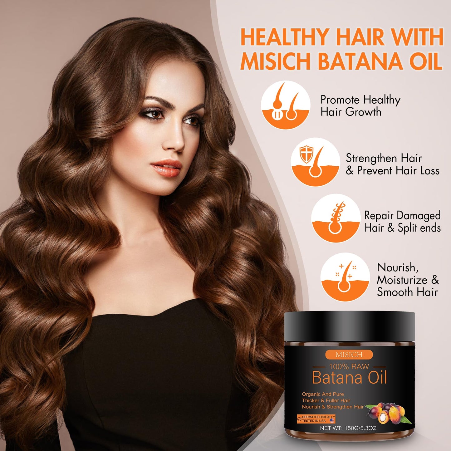 Dr. Sebi Raw Batana Oil for Hair Growth - 100% Natural Pure From Honduras, Unrefined Organic for Preventing Hair Loss, Enhancing Thickness for Men & Women - 5.3 oz