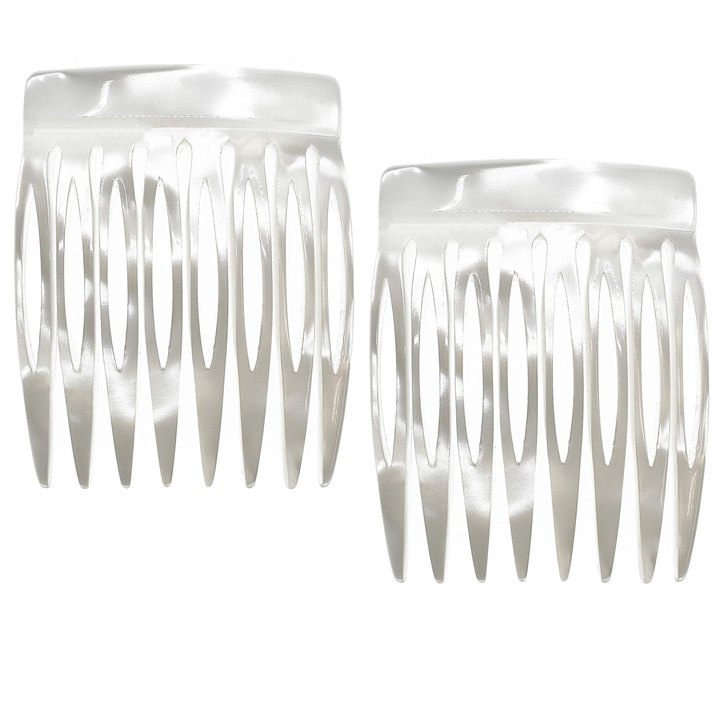 Camila Paris CP3010 French Hair Side Comb Handmade Small Pearl French Twist Hair Combs Decorative, Strong Hold Hair Clips for Women Bun Chignon Up-Do Styling Girls Hair Accessories, Made in France