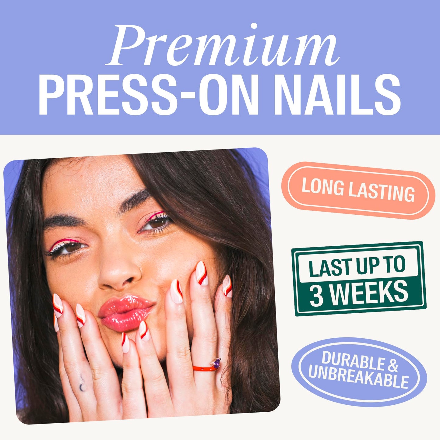 Chillhouse - Chill Tips, Press on Nails Kit - Way Harsh Tai (Oval) - 24 Nail Shapes & Sizes - Up to 3 Weeks of Wear - Customizable Fit - Reusable - Latina Founded & Women Owned - Beauty & Self Care