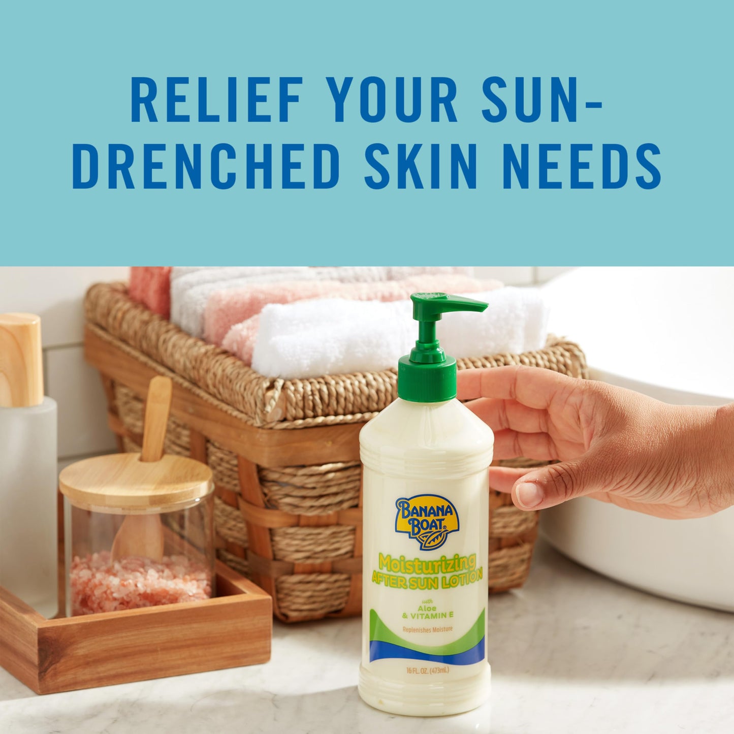 Banana Boat Moisturizing After Sun Lotion with Aloe and Vitamin E, 16oz | After Sun Care, Banana Boat After Sun Lotion, Sunburn Relief, 16oz