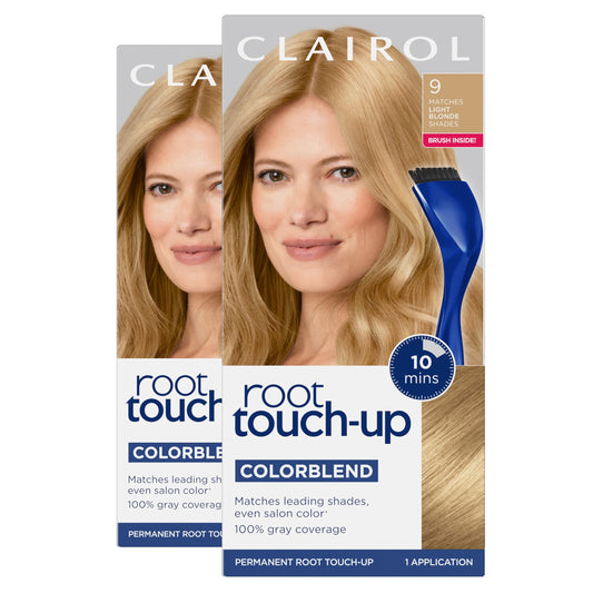 Clairol Root Touch-Up by Nice'n Easy Permanent Hair Dye, 9 Light Blonde Hair Color, Pack of 2