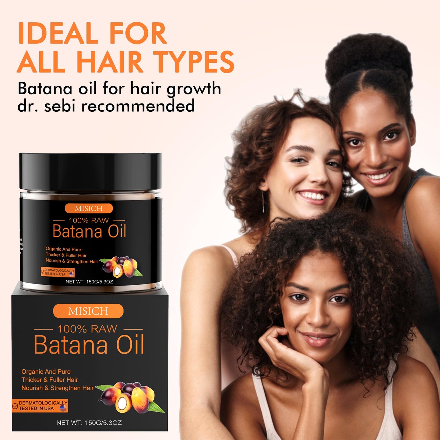 Dr. Sebi Raw Batana Oil for Hair Growth - 100% Natural Pure From Honduras, Unrefined Organic for Preventing Hair Loss, Enhancing Thickness for Men & Women - 5.3 oz