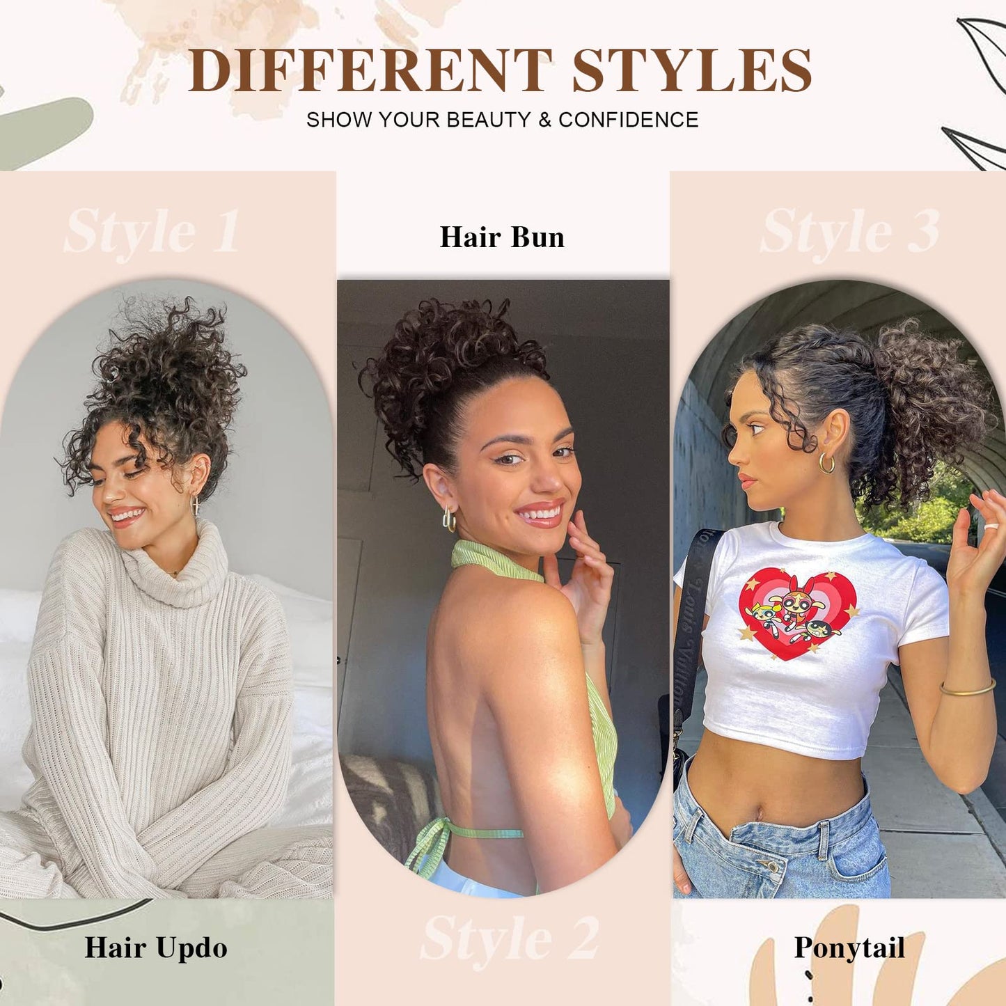 DOROJJ Curly Drawstring Ponytail Extension for Black Women Curly Ponytail Extension Drawstring Ponytail Curly Hair Extensions Ponytail Extensions for Women Drawstring Ponytail Curly Extension