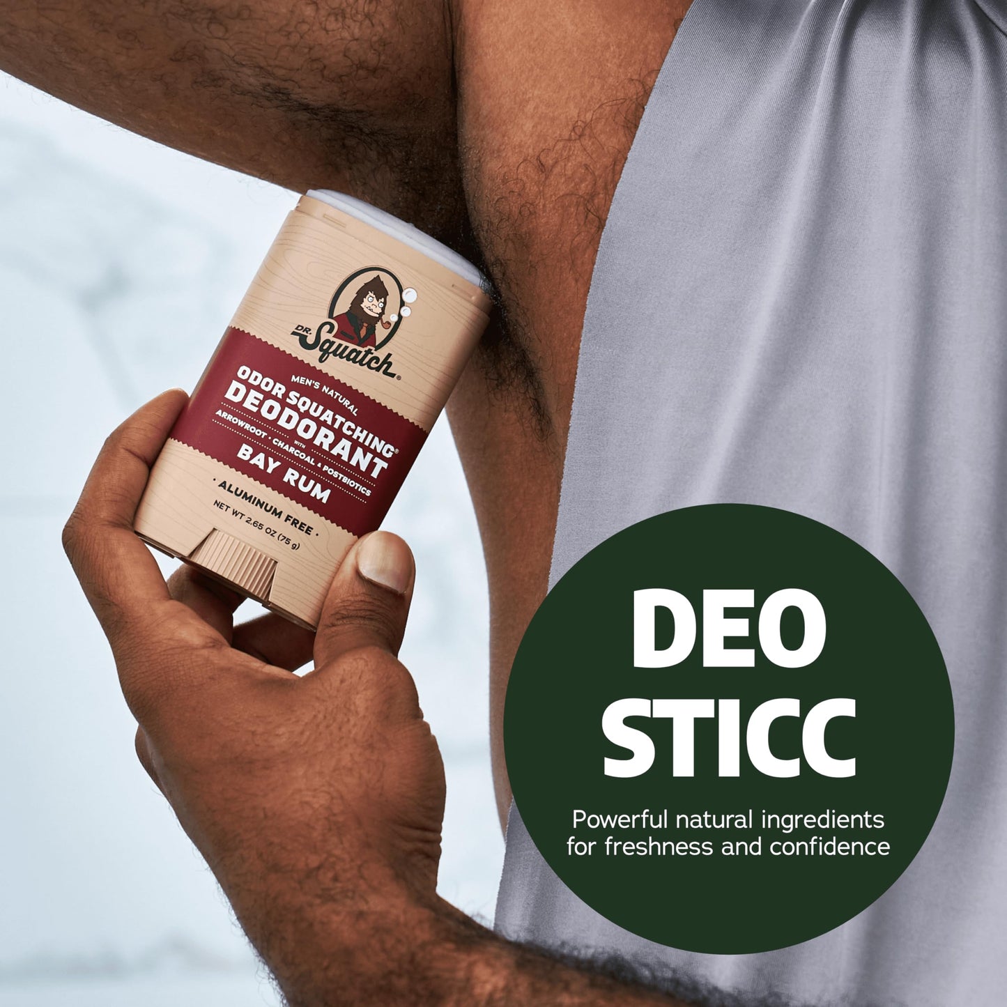 Dr. Squatch Natural Deodorant for Men – Odor-Squatching Men's Deodorant Aluminum Free - Alpine Sage + Bay Rum (2.65 oz, 2 Pack)