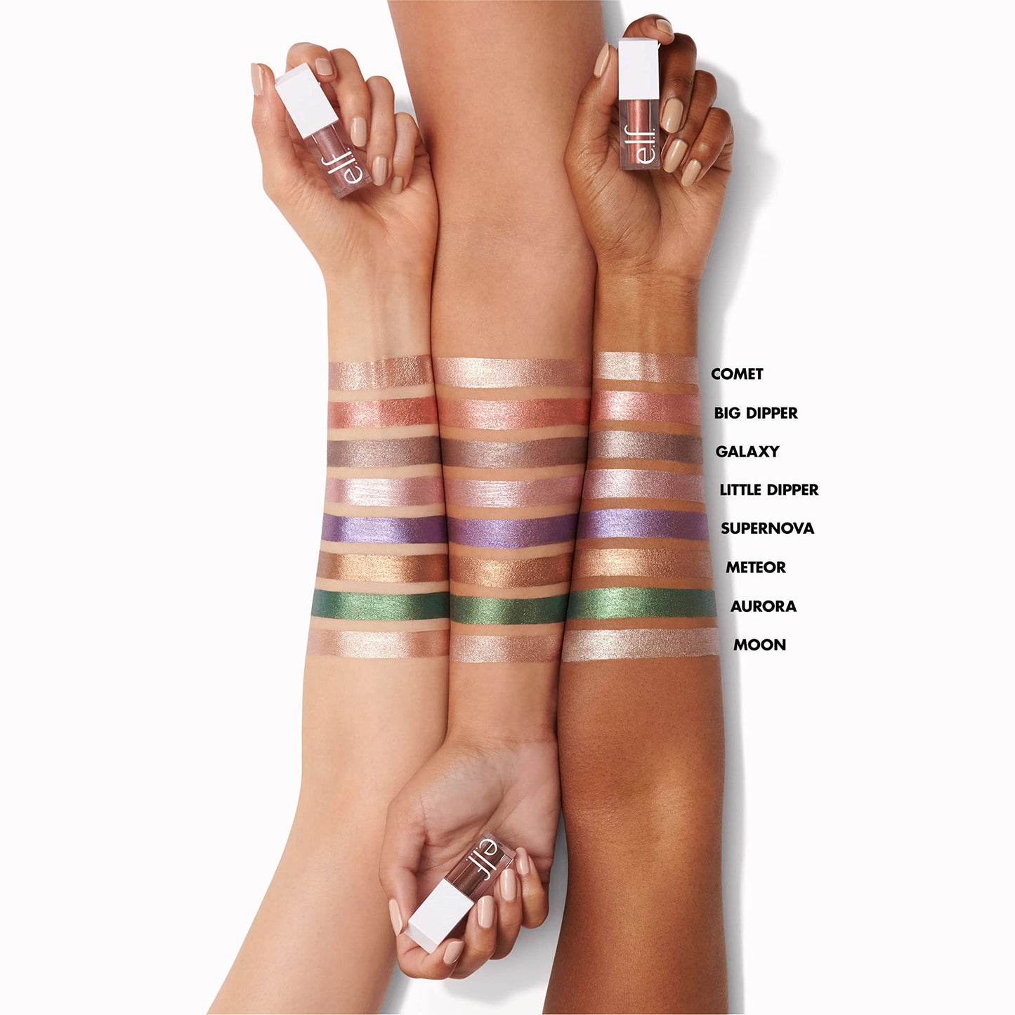 e.l.f. Liquid Metallic Eyeshadow, Quick-Drying, Long-Lasting, Gel-Based Formula For One-Swipe Pigmented Coverage, Vegan & Cruelty-Free, Galaxy