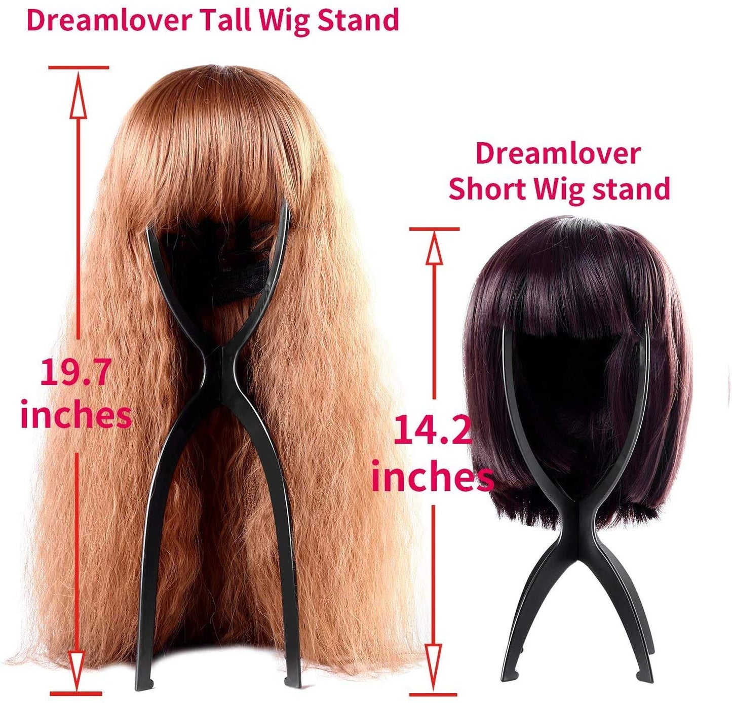 Dreamlover Wig Head Stand, Tall Stand for Long Wigs, 2 Packs