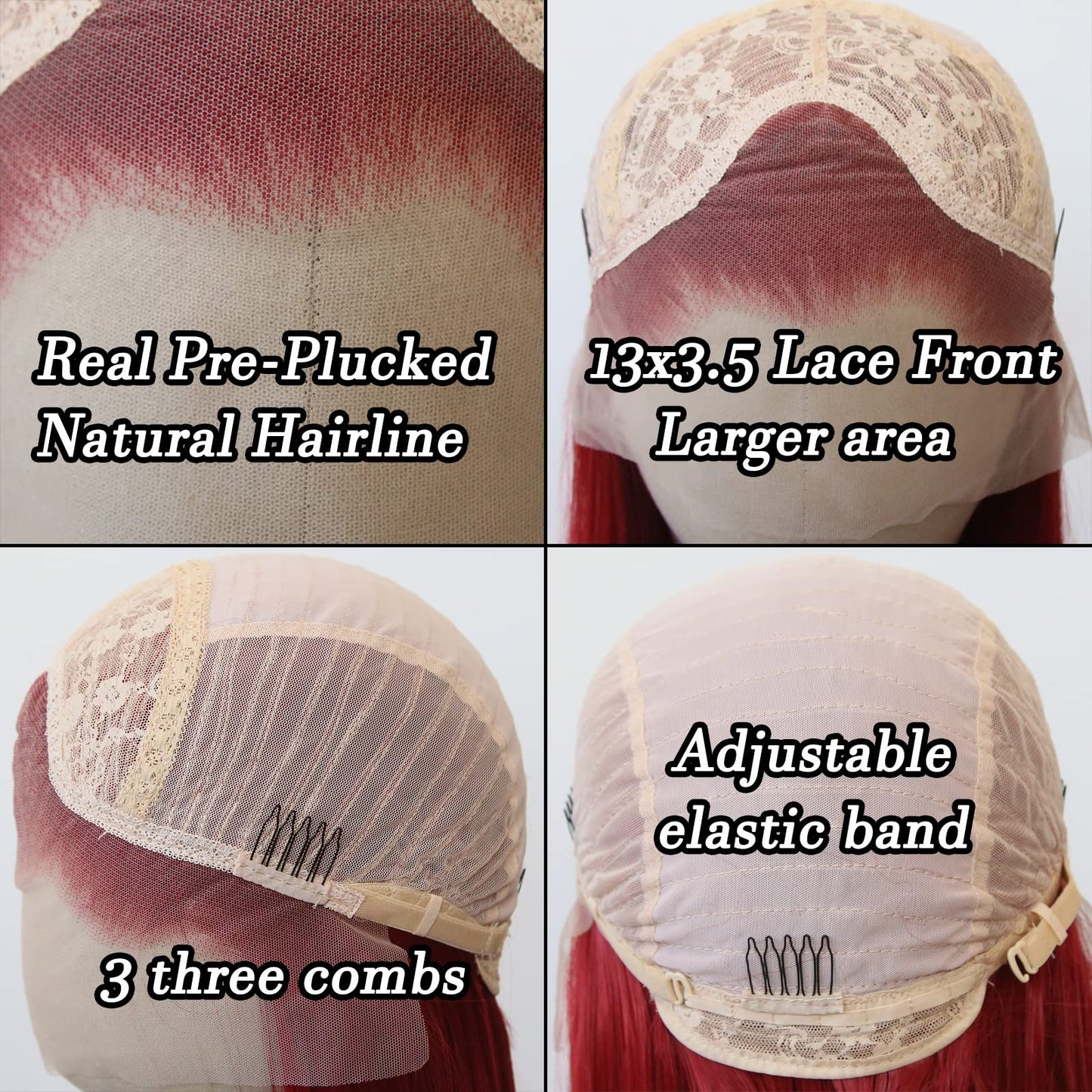 BTWTRY Light Pink Wig Long Straight Rose Pink Synthetic Lace Front Wigs Pre Plucked Natural Hairline for Black Women Heat Resistant Fiber Hair Cosplay Daily Wear Wig (Rose Pink)