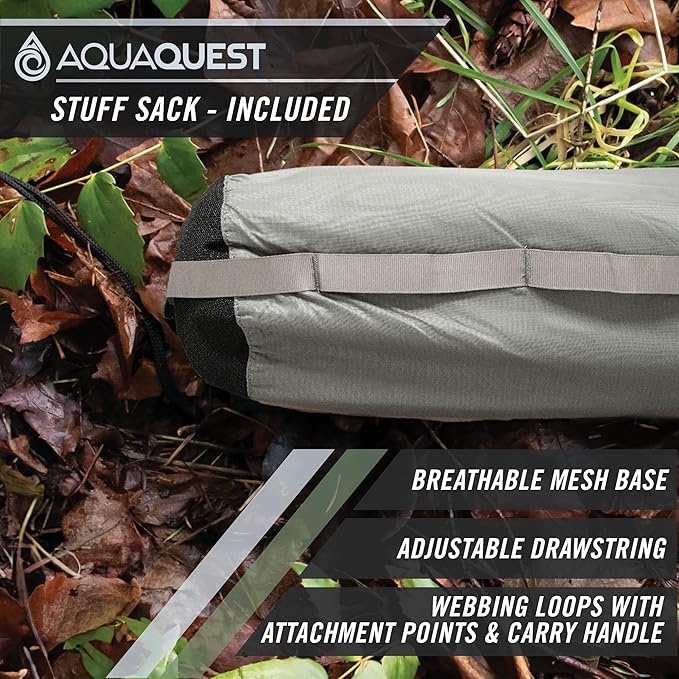 AquaQuest Safari Camping Tarp - Lightweight Durable Rain Fly - Waterproof Camping Essentials for Hiking, Backpacking & Hammock, 13 x 10 ft, Stealth Gray