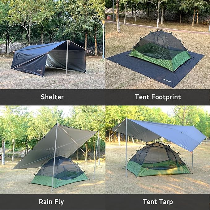 Clostnature Waterproof Camping Tarp for Tent - Ultralight Hammock Rain Fly for Backpacking, Heavy Duty Camping Hiking Awning Lightweight Rain Tarp Tent Shelter Camping Gear Must Haves