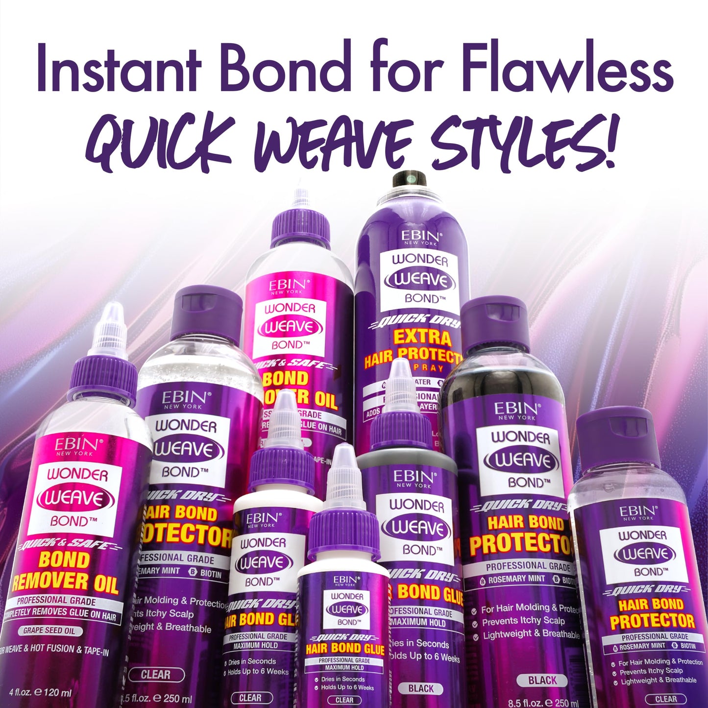 EBIN NEW YORK WONDER WEAVE BOND HAIR BOND PROTECTOR - BLACK 3.38 fl.oz(100ML)