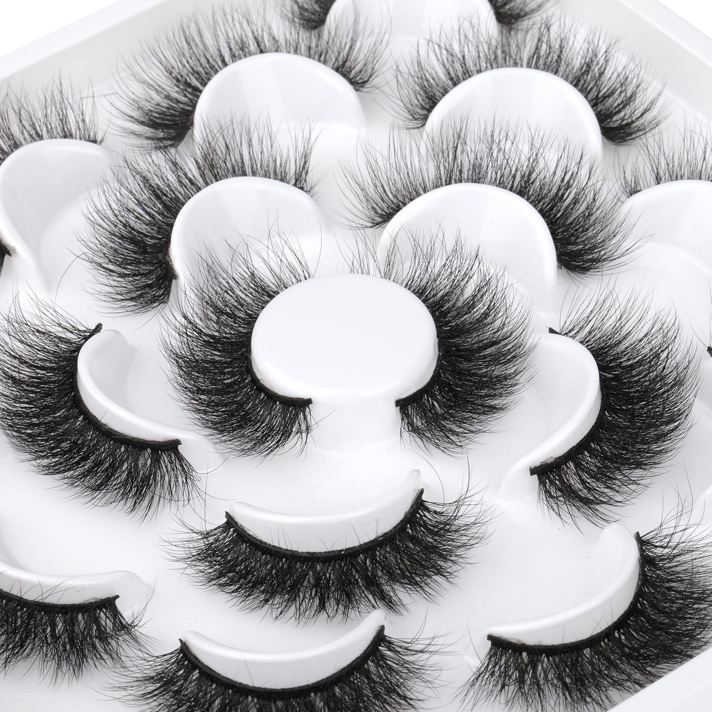 ALICROWN Fuzzy Mink Lashes, Faux Mink Eyelashes 3D Volume Lashes Pack Handmade Dramatic Thick Crossed Fake Eyelashes Soft Reusable 10 Pairs