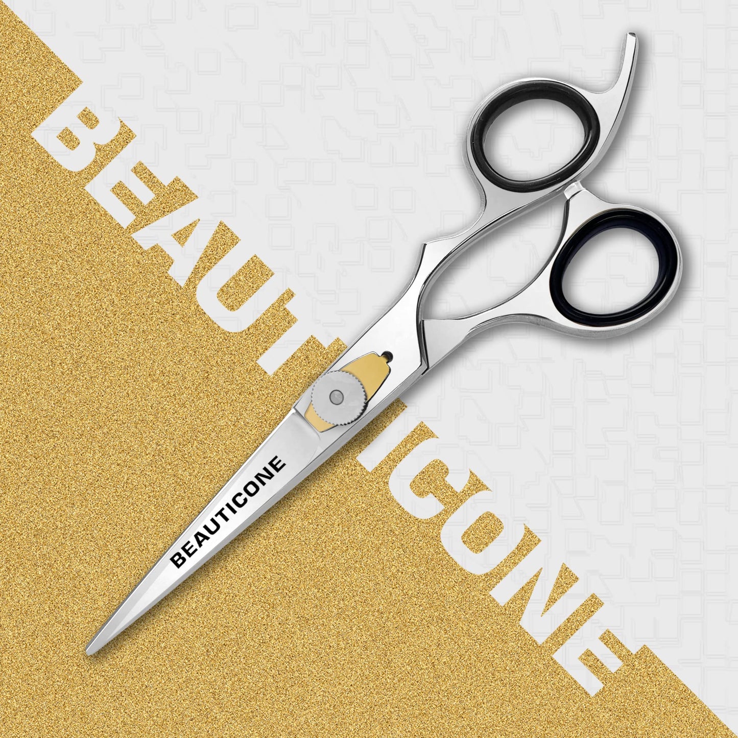 BEAUTICONE Hair Cutting Scissors | 6.5 Inch Professional Stainless Steel Barber Shears | Hairdressing Scissors | Smooth & Sharp Edge Blades - for Men/Women (Silver)