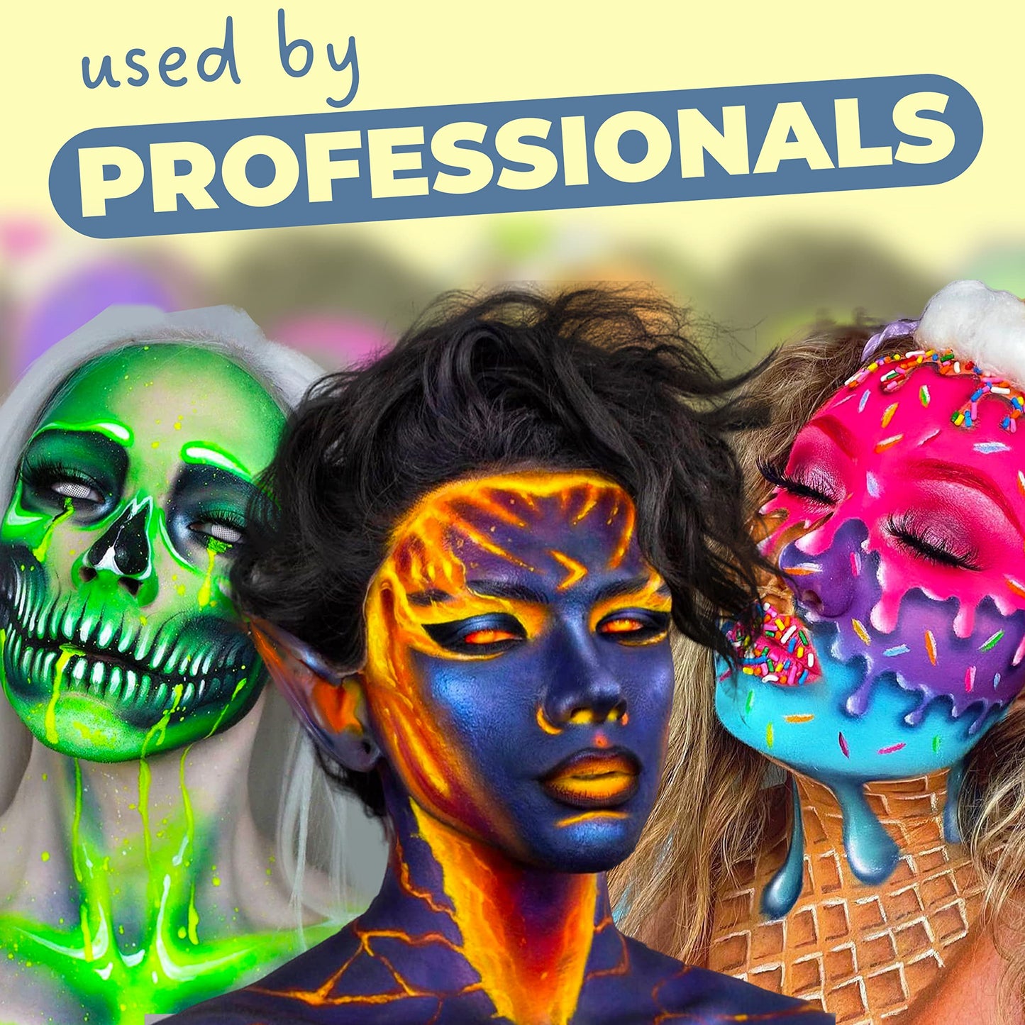 Blue Squid PRO Face Paint - Professional Water Based Single Cake Facepaint & Body Paints - SFX Makeup, Kids Adults Face Painting for Costume, Halloween, Cosplay - Classic Yellow 30g / 1oz
