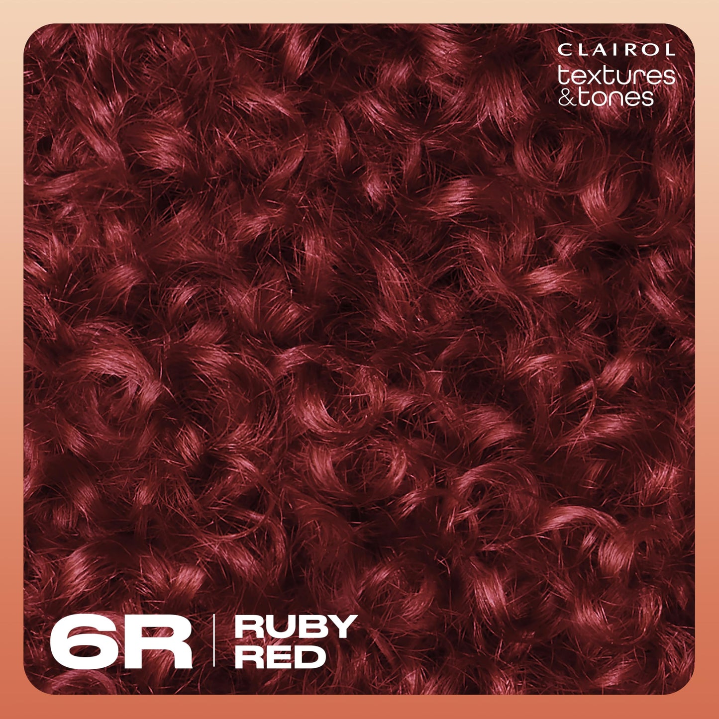 Clairol Textures & Tones Permanent Hair Dye, 6R Ruby Red Hair Color, Pack of 2