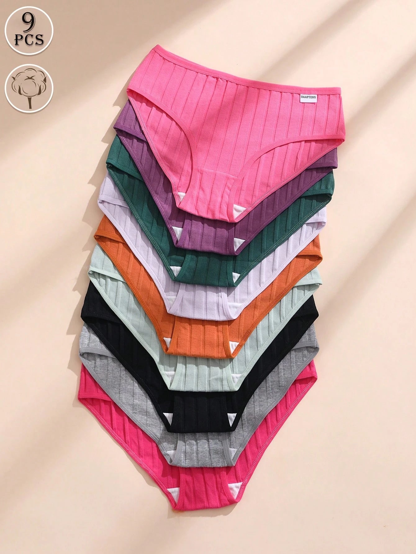 Women 9pcs Cotton Panties Set