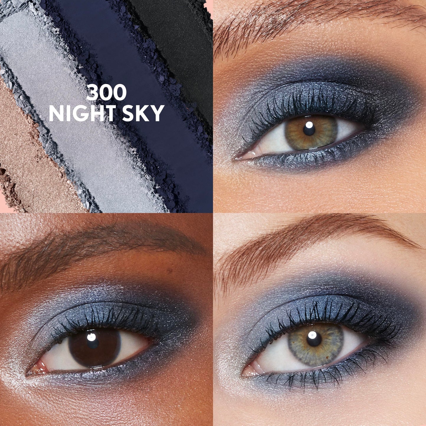 COVERGIRL Eye Enhancer, Night Sky, Eyeshadow Quad, Easy to Wear, Clean & Vegan, Talc-Free, Matte & Shimmer Finishes, Smudge-Proof, 0.19oz