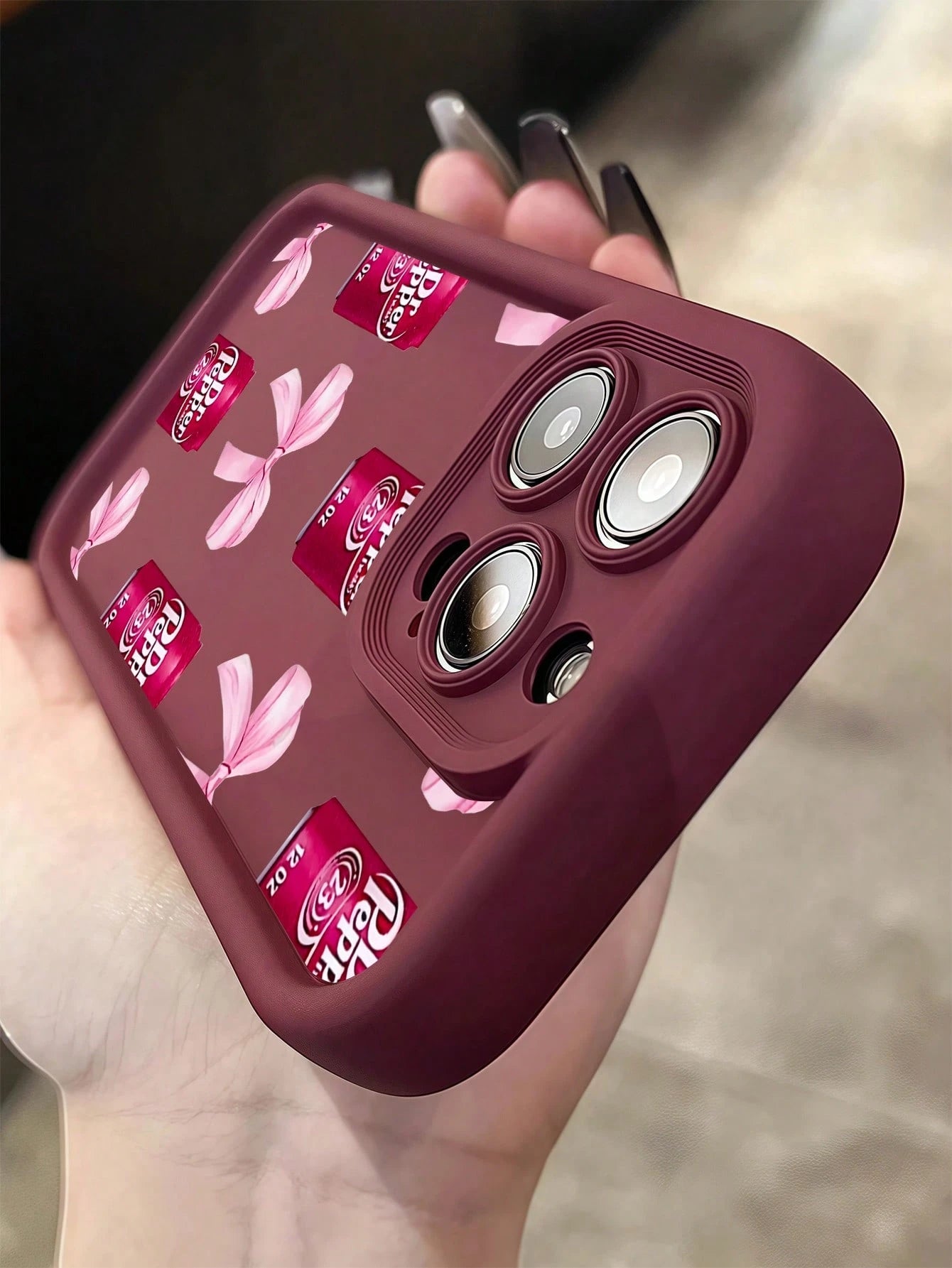 Wine Red Bow iPhone Case