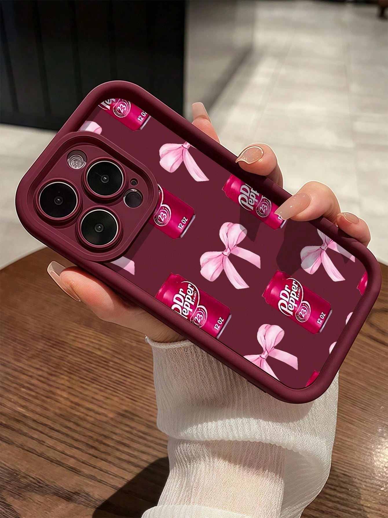 Wine Red Bow iPhone Case