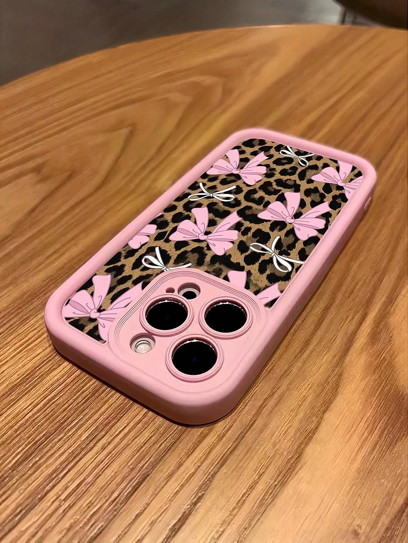 Leopard Print Bow Phone Case