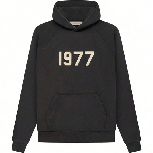 Essentials 1977 Black Flocked Hoodie