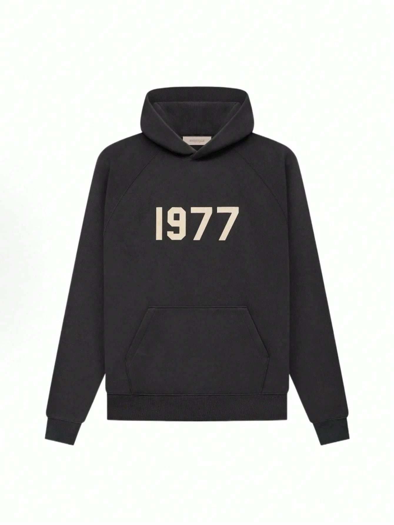 Essentials 1977 Black Flocked Hoodie