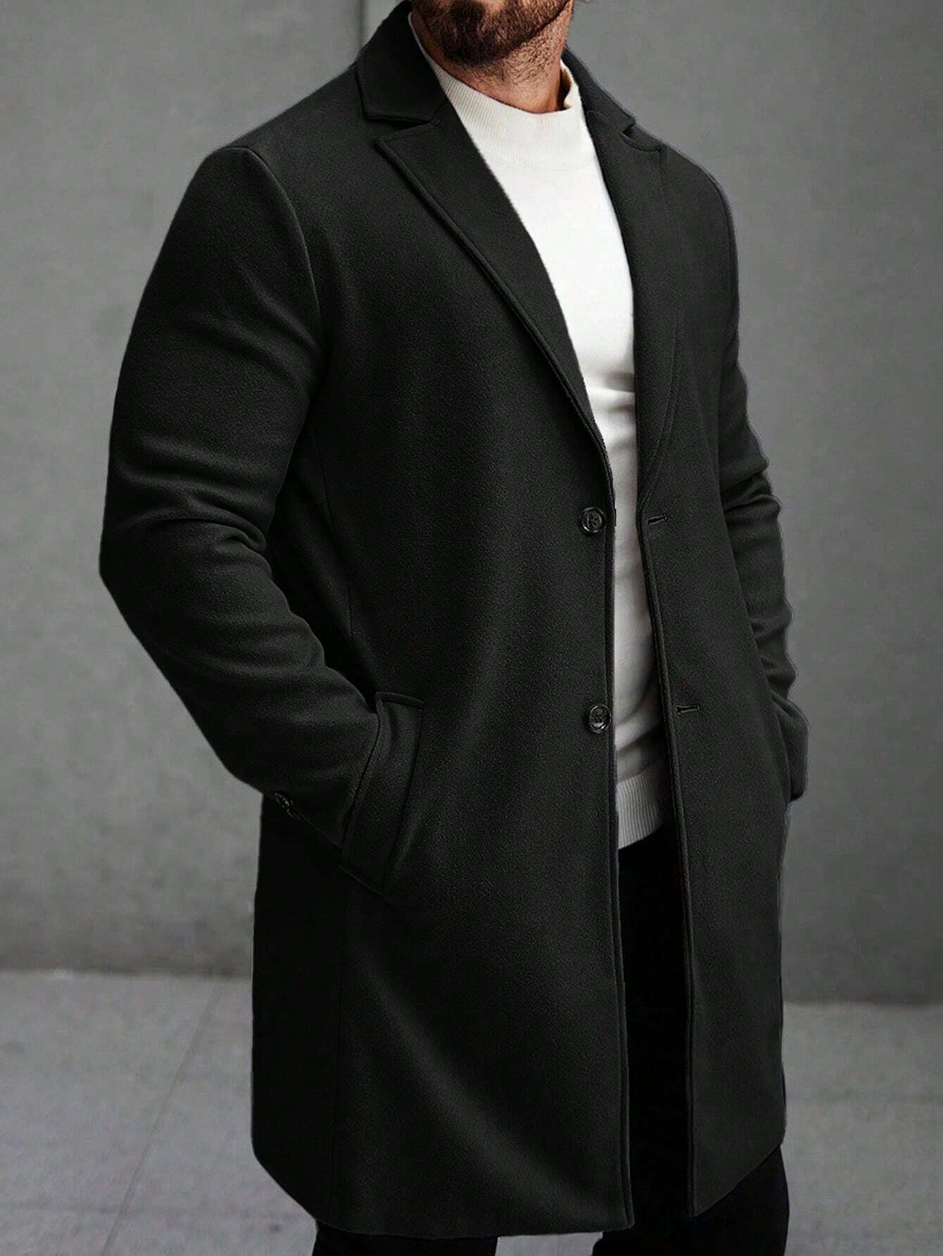 Manfinity Homme Men's Solid Overcoat