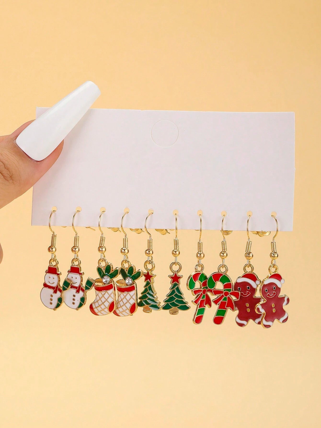 Christmas Cartoon Earrings Set Women