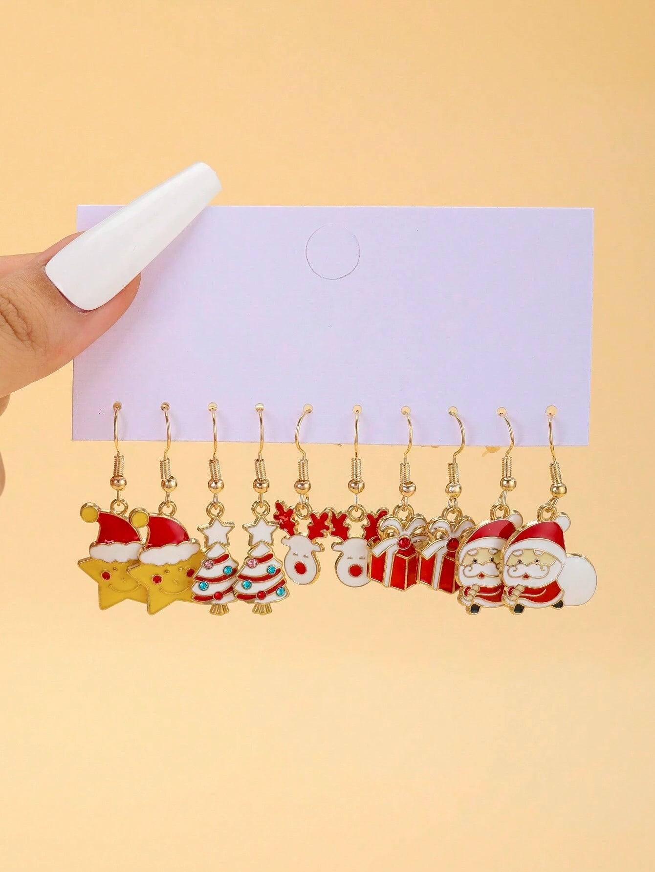 Christmas Cartoon Earrings Set Women