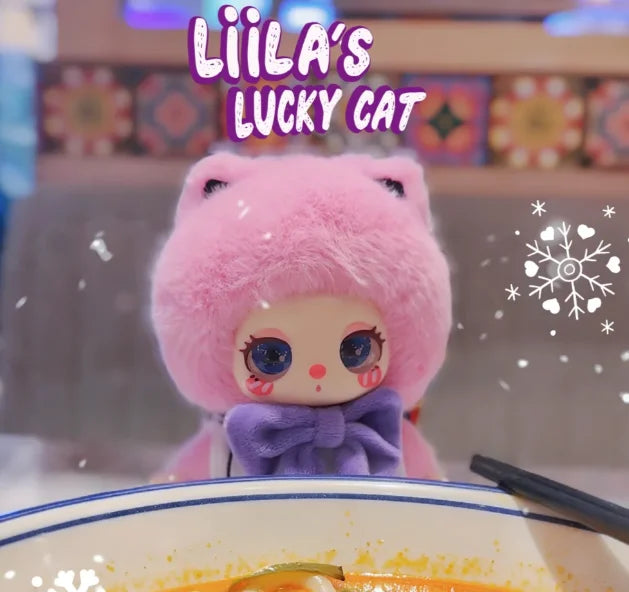 POP MART Labubu Doll Liila V3 Lucky Cat Box