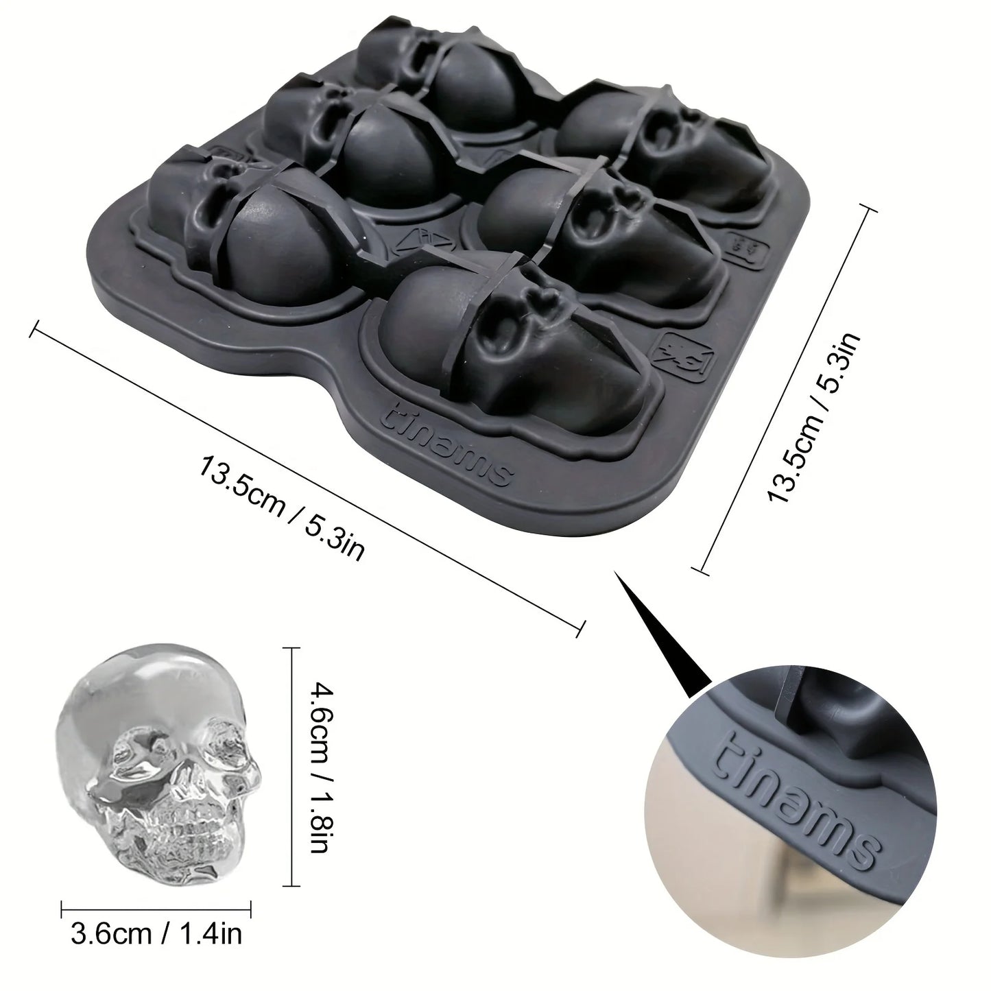 Skull Ice Ball Mold Silicone