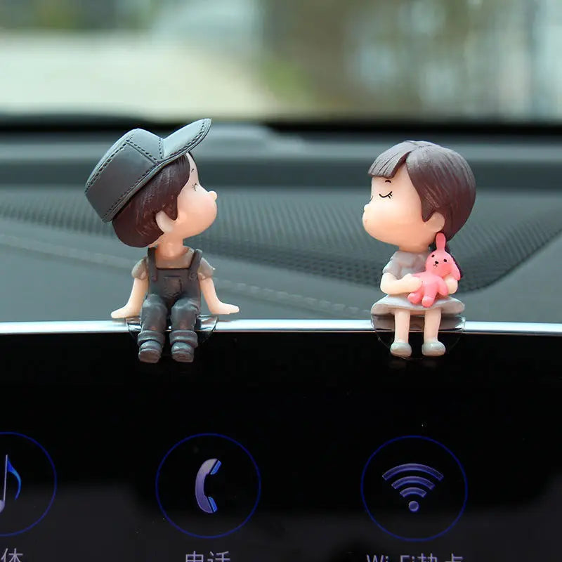 Cute Cartoon Couples Car Ornament