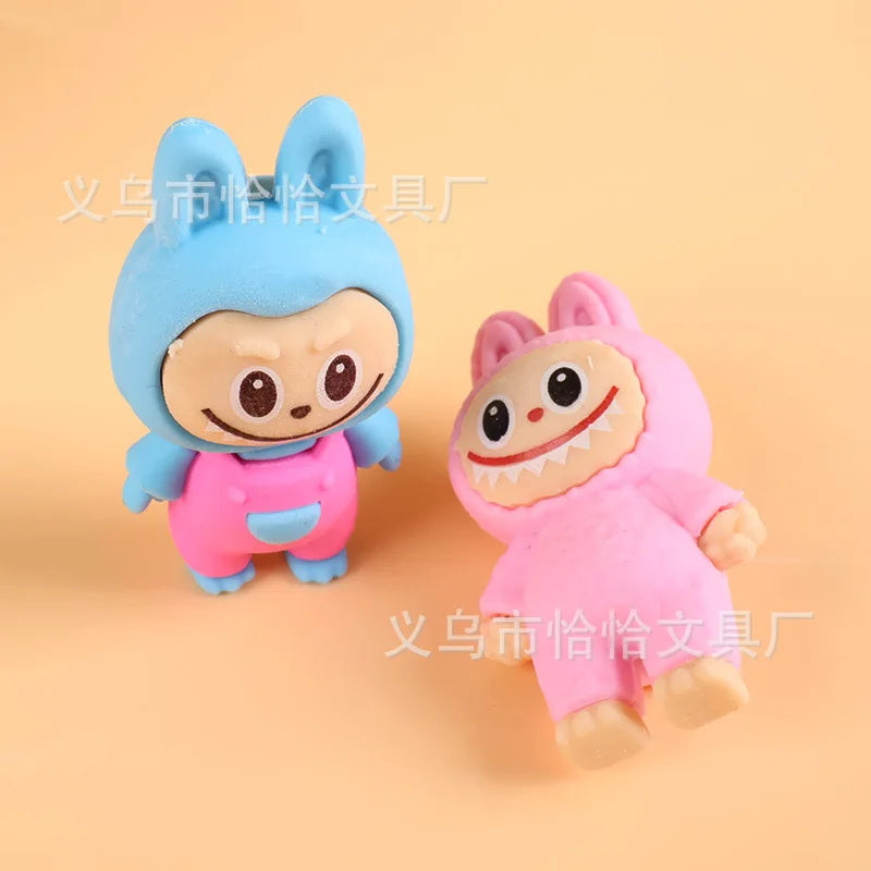 Popmart Labubu Blind Box Set Anime Figure Eraser Toy