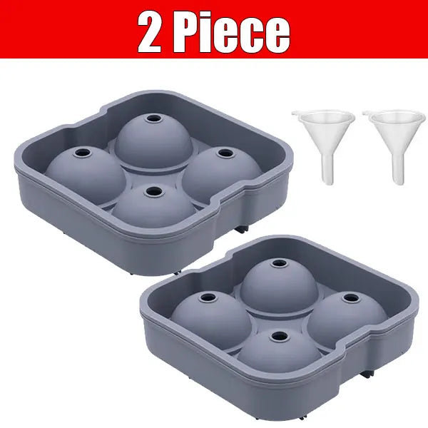 Large Sphere Ice Cube Molds 4/8 Grid Whiskey Ice Mold Leak-free Round Ice Cube Mold Easy Fill & Release Ice Ball Maker Tools