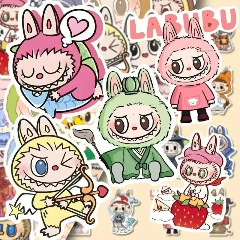 48pcs Mini Labubu Keychain Set
