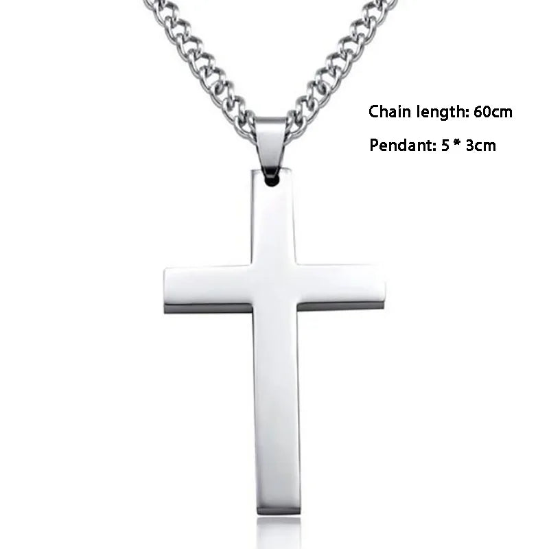 New Christian Cross Pendant Necklace For Men's Necklace Fashion Metal Religious Pendant Women Party Jewelry Accessories