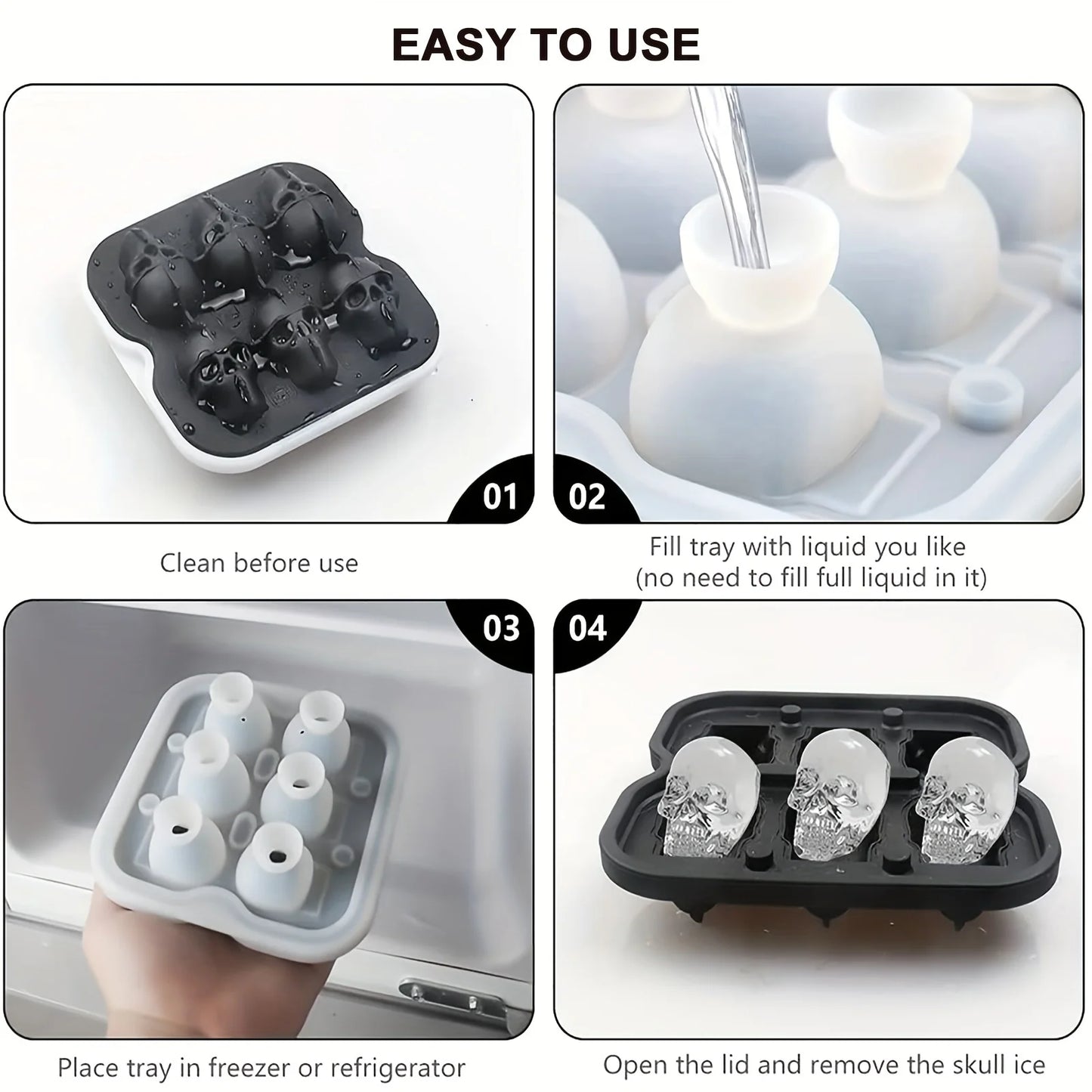 Skull Ice Ball Mold Silicone