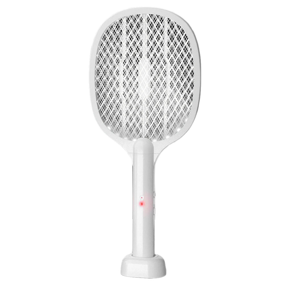 Handheld Electric Fly Swatter 3000V Bug Zapper Racket 2 in 1 Fly Swatter with USB Rechargeable Mosquito Killer Lamp Pest Control